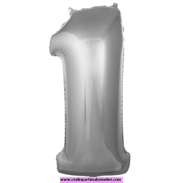 1 Rakam Gümüş Folyo Balon